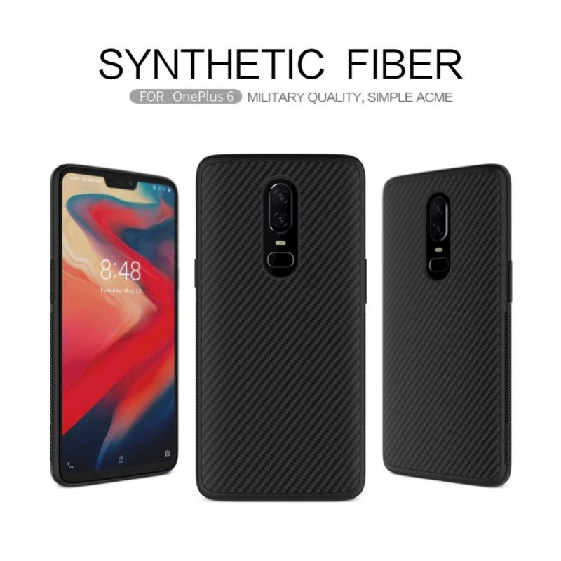 Deksel OnePlus 6 Nillkin Syntetisk Fiber Og Magnetfolie