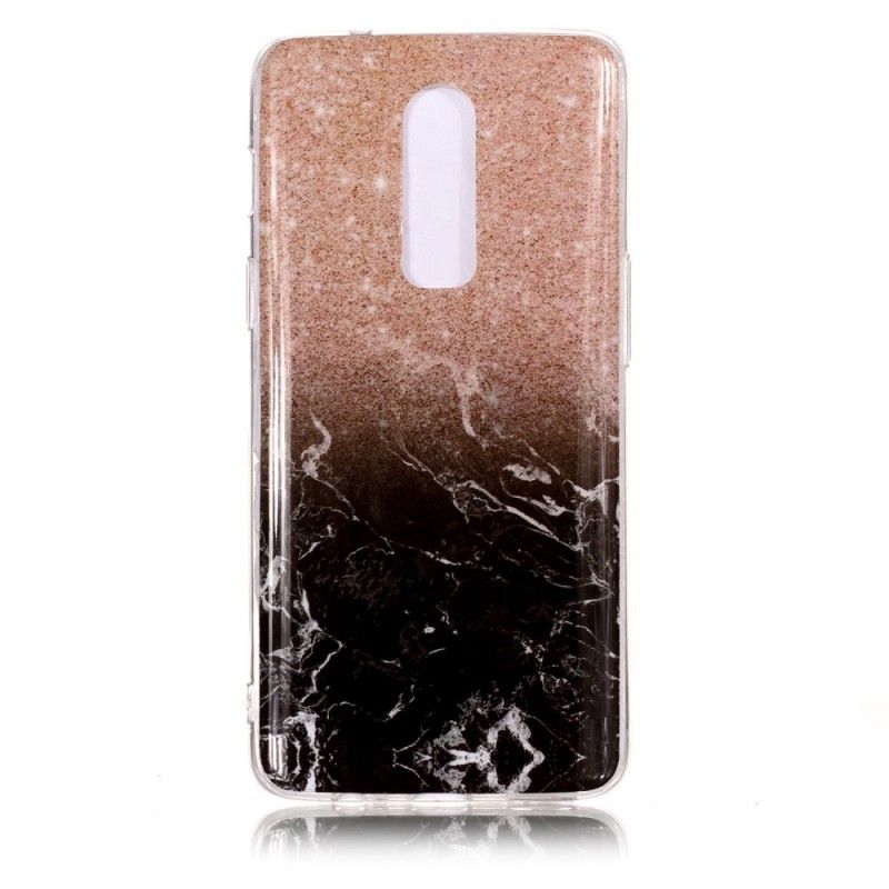 Deksel OnePlus 6 Svart Marmorglitter