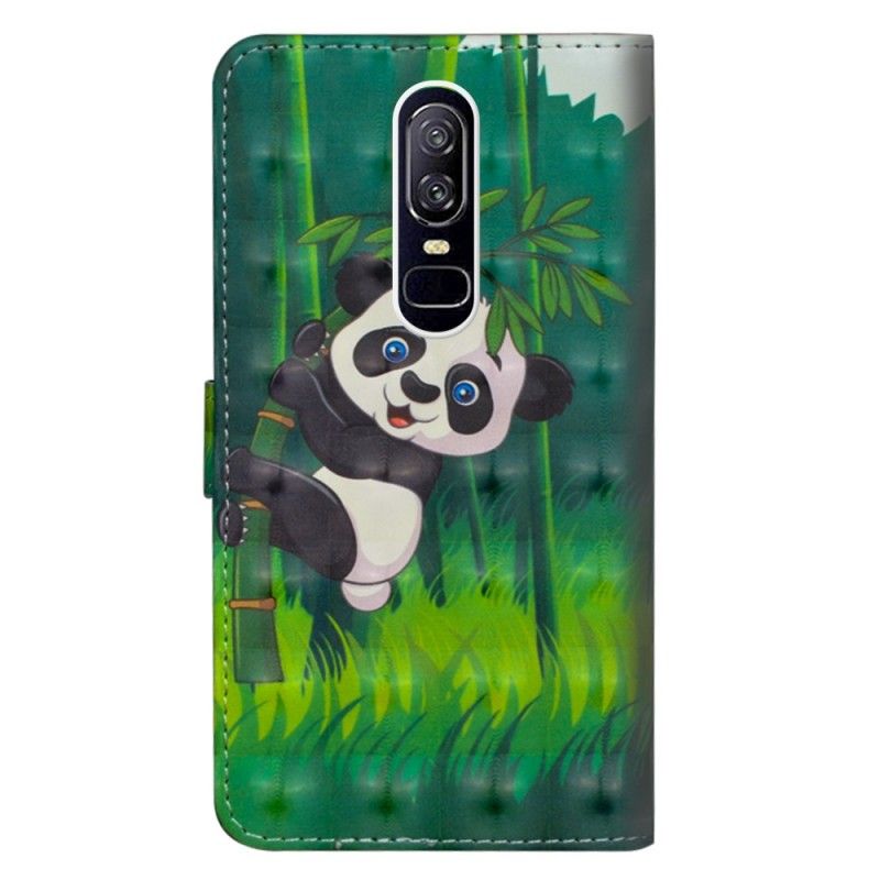 Folio Deksel OnePlus 6 Panda I Jungelen