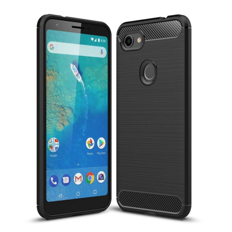 Deksel Google Pixel 3A XL Svart Børstet Karbonfiber