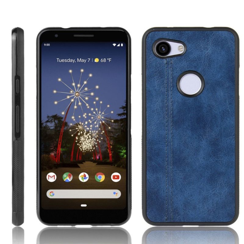 Deksel Google Pixel 3A XL Svart Sydd Skinneffekt