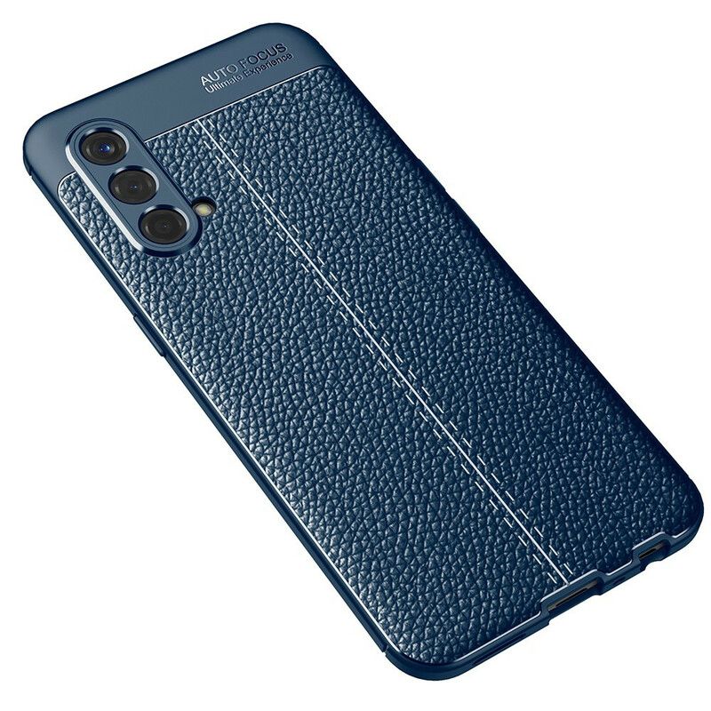 Deksel Til Oneplus Nord Ce 5g Double Line Litchi Leather Effect