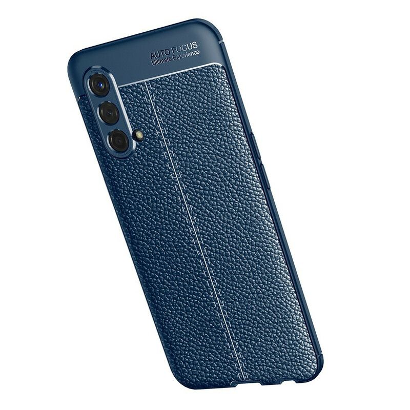 Deksel Til Oneplus Nord Ce 5g Double Line Litchi Leather Effect