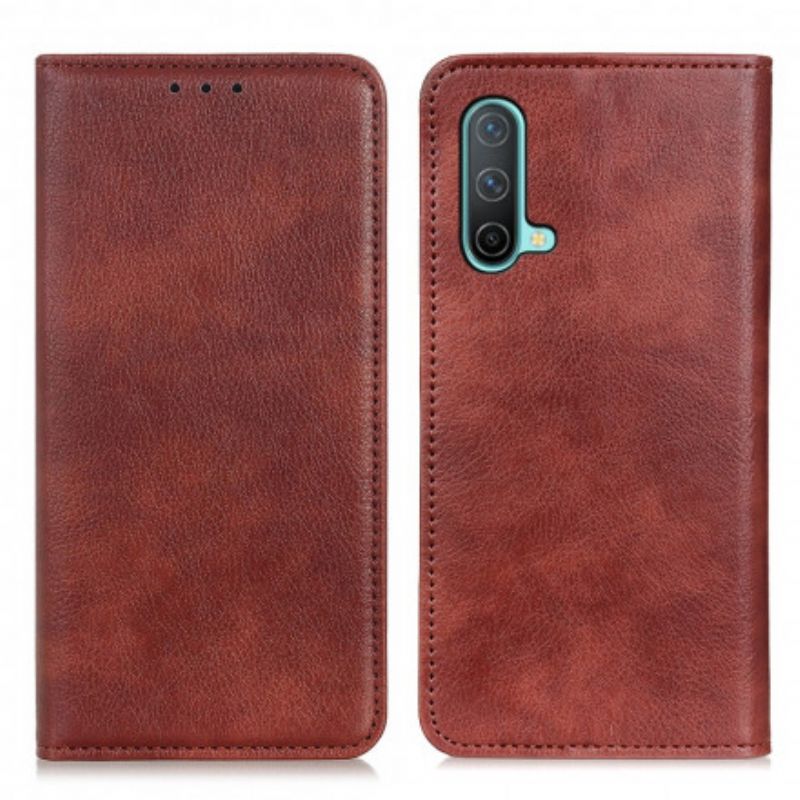 Folio Deksel Oneplus Nord Ce 5g Elegance Split Litchi Leather Beskyttelse Deksel