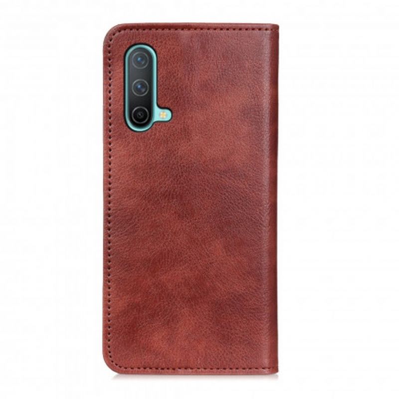 Folio Deksel Oneplus Nord Ce 5g Elegance Split Litchi Leather Beskyttelse Deksel