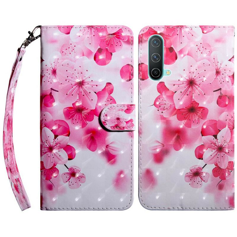 Folio Deksel Oneplus Nord Ce 5g Rosa Blomster Beskyttelse Deksel