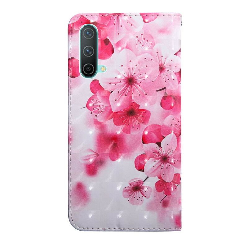 Folio Deksel Oneplus Nord Ce 5g Rosa Blomster Beskyttelse Deksel