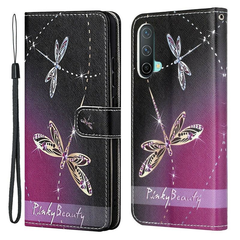 Folio Deksel Oneplus Nord Ce 5g Strappy Dragonflies