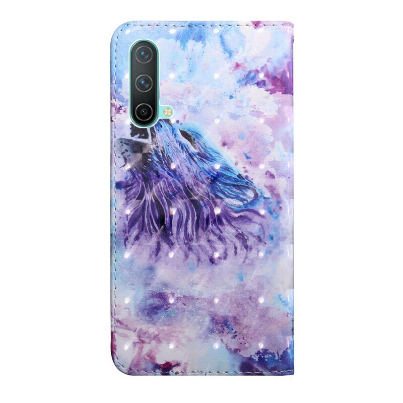 Folio Deksel Oneplus Nord Ce 5g Wolf Watercolor Beskyttelse Deksel