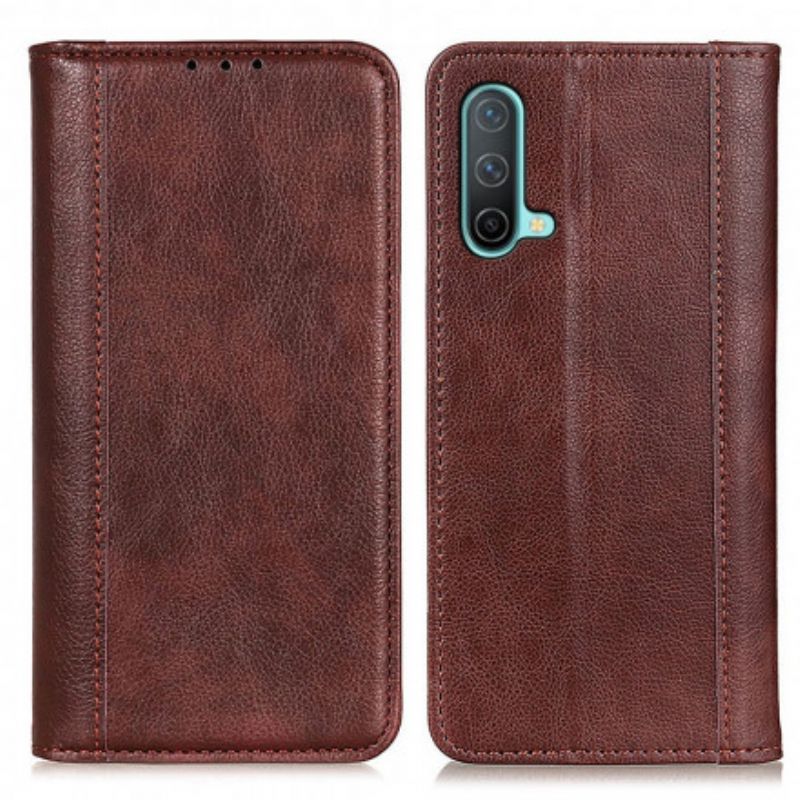 Folio Deksel Til Oneplus Nord Ce 5g Elegance Split Litchi Leather