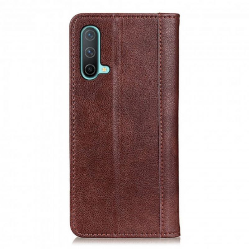 Folio Deksel Til Oneplus Nord Ce 5g Elegance Split Litchi Leather