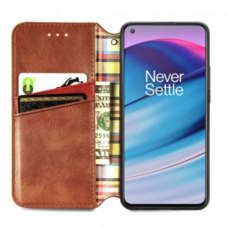 Folio Deksel Til Oneplus Nord Ce 5g Leather Effect Diamond Texture