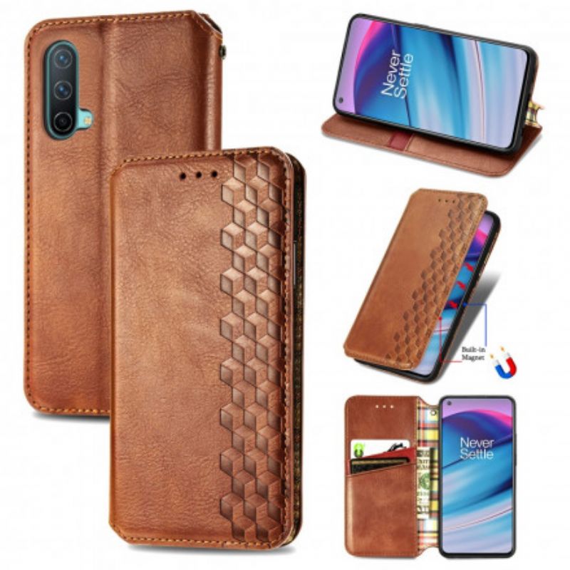 Folio Deksel Til Oneplus Nord Ce 5g Leather Effect Diamond Texture