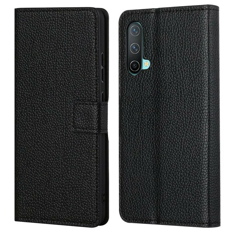 Lærdeksel Folio Deksel Oneplus Nord Ce 5g Mobildeksel Litchi Grain Leather Effect