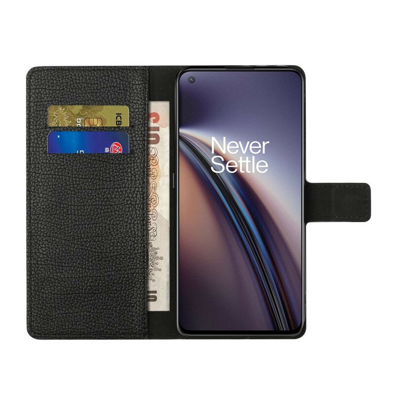 Lærdeksel Folio Deksel Oneplus Nord Ce 5g Mobildeksel Litchi Grain Leather Effect