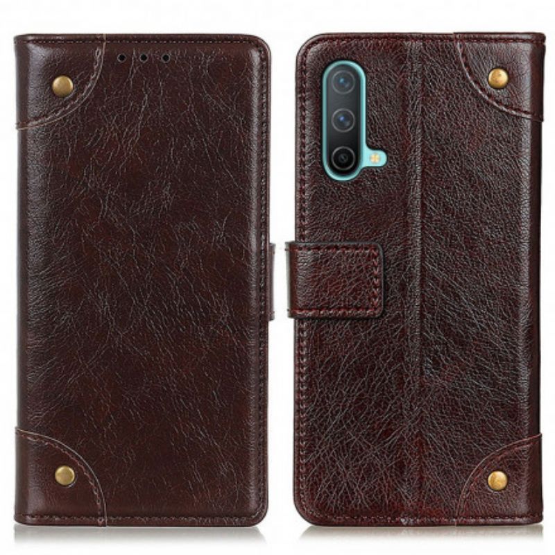 Lærdeksel Folio Deksel Oneplus Nord Ce 5g Style Nappa Leather Vintage Nagler