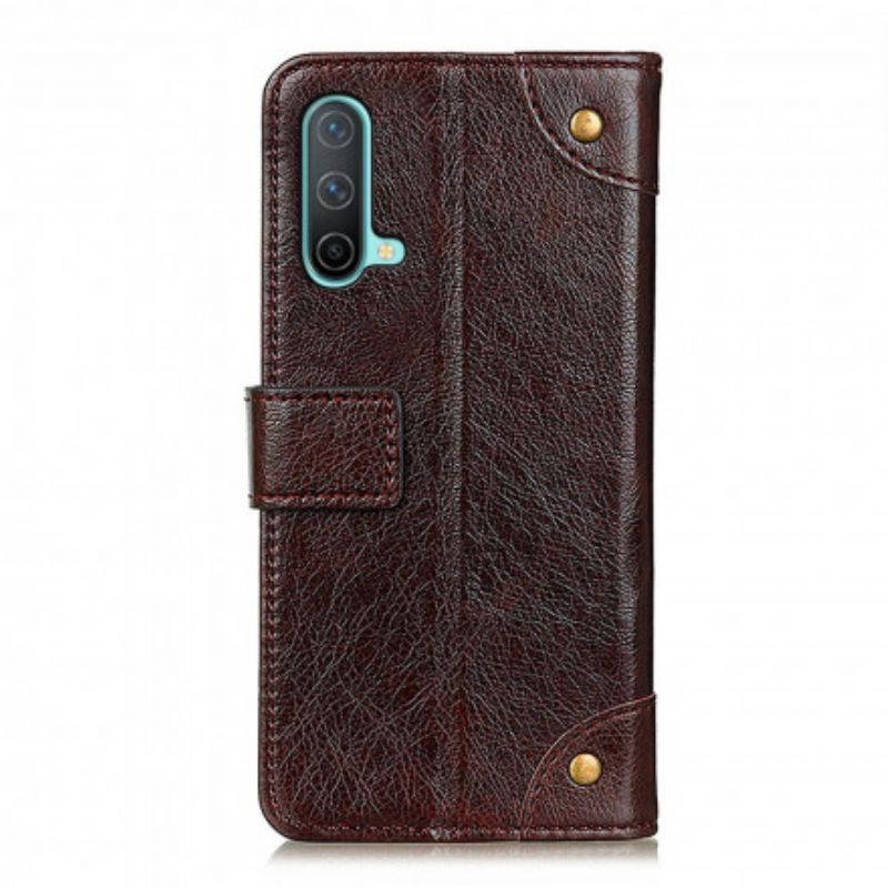 Lærdeksel Folio Deksel Oneplus Nord Ce 5g Style Nappa Leather Vintage Nagler