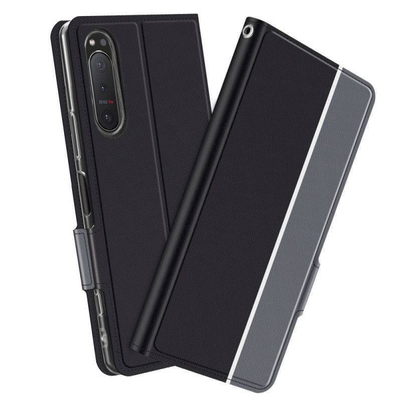 Folio Deksel for Sony Xperia 5 II Svart Tofarget Baiyu-Serie