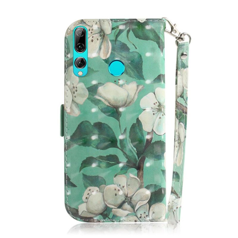 Folio Deksel for Huawei P Smart Plus 2019 Blomstrende Gren Med Tanga