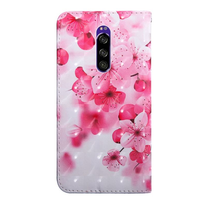 Folio Deksel Sony Xperia 1 Rosa Blomster Anti-fall