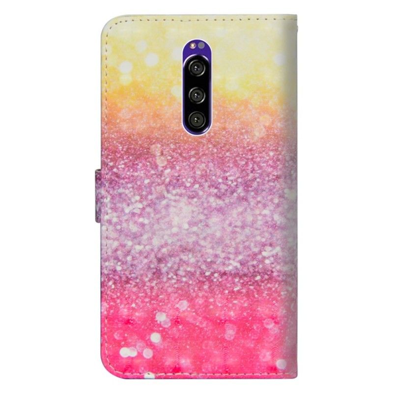 Lærdeksel Folio Deksel Sony Xperia 1 Mobildeksel Gradient Magenta Glitter