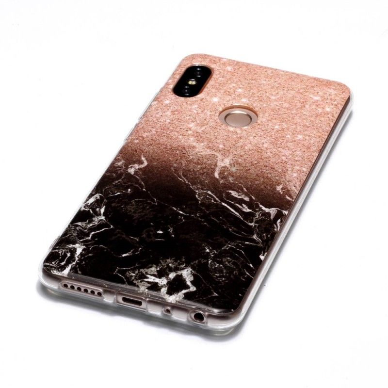 Deksel for Xiaomi Redmi Note 5 Svart Marmorglitter