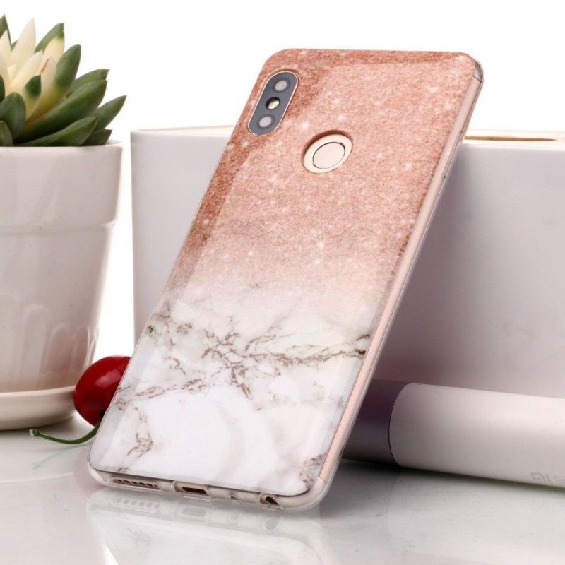 Deksel for Xiaomi Redmi Note 5 Svart Marmorglitter