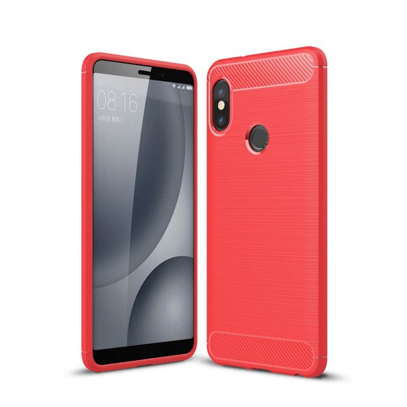 Deksel Xiaomi Redmi Note 5 Rød Børstet Karbonfiber