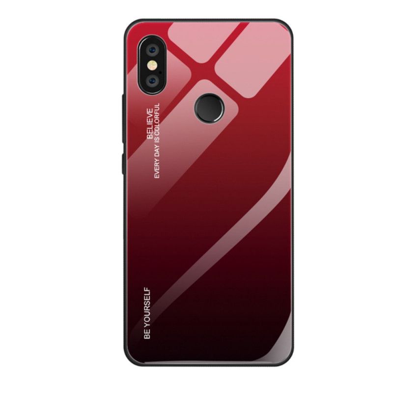 Deksel Xiaomi Redmi Note 5 Rød Vær Deg Selv Herdet Glass