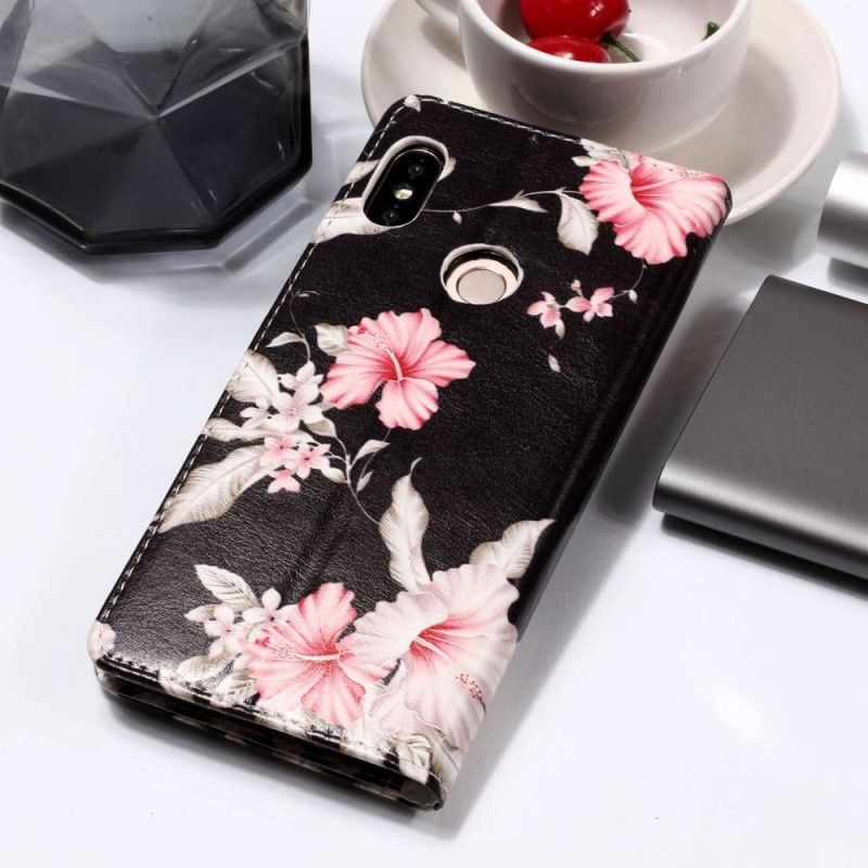 Folio Deksel Xiaomi Redmi Note 5 Rosa Blomster