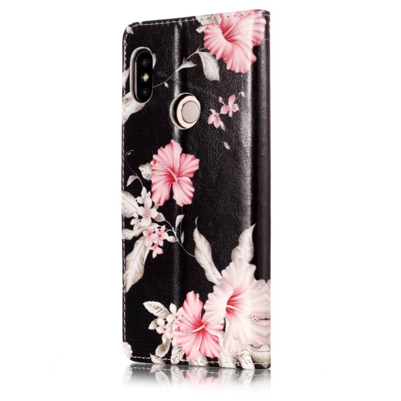 Folio Deksel Xiaomi Redmi Note 5 Rosa Blomster