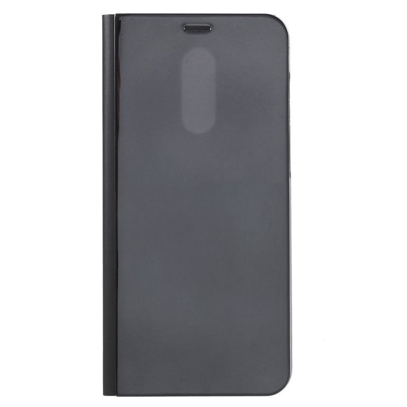 Folio Deksel Xiaomi Redmi Note 5 Svart Speil Og Skinnstil Beskyttelse
