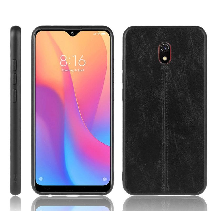 Deksel for Xiaomi Redmi 8A Svart Sydd Skinneffekt