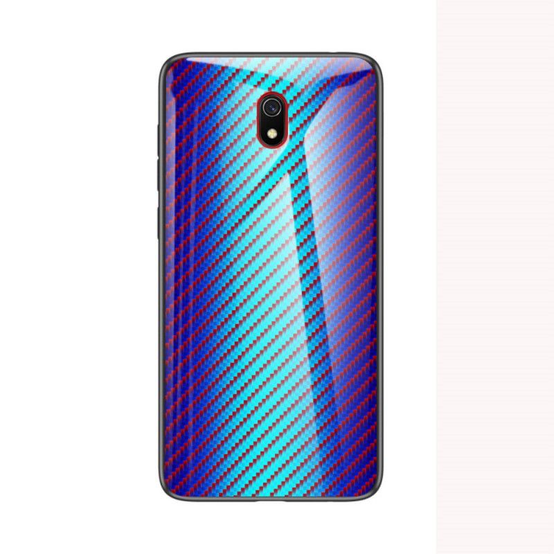 Deksel Xiaomi Redmi 8A Svart Karbonfiber Herdet Glass