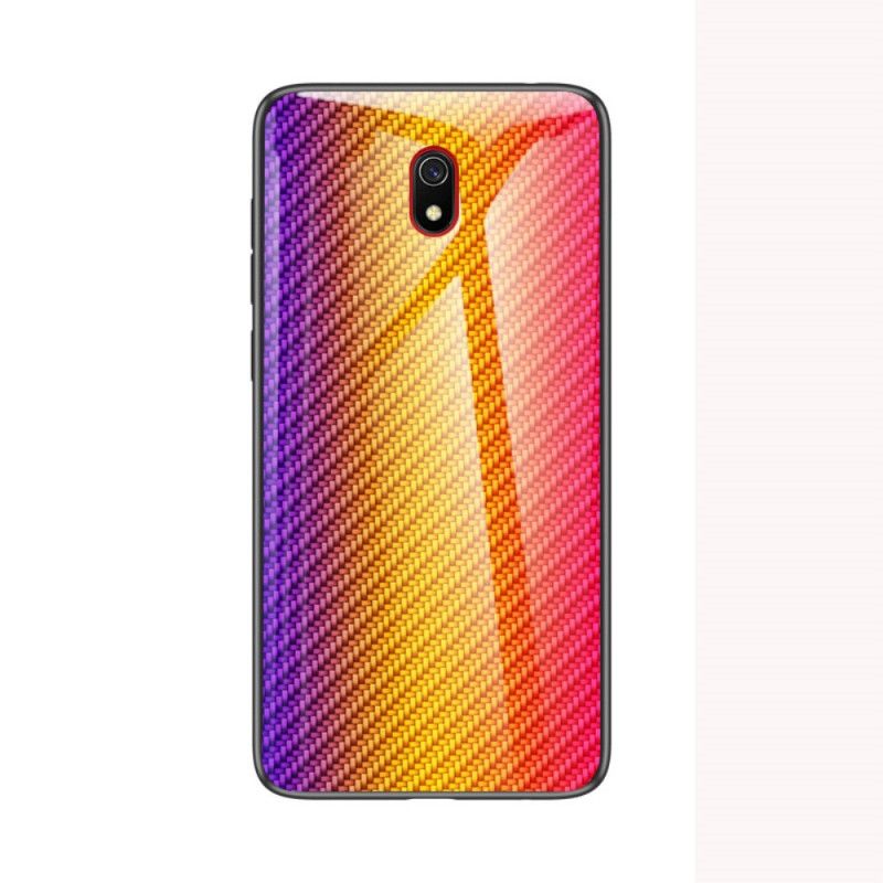 Deksel Xiaomi Redmi 8A Svart Karbonfiber Herdet Glass