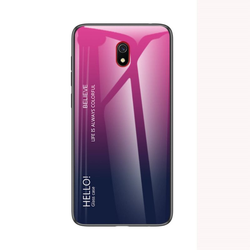 Deksel Xiaomi Redmi 8A Svart Mobildeksel Hei Herdet Glass