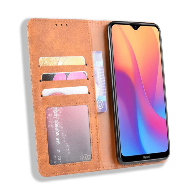 Folio Deksel Xiaomi Redmi 8A Svart Stilisert Vintage Skinneffekt