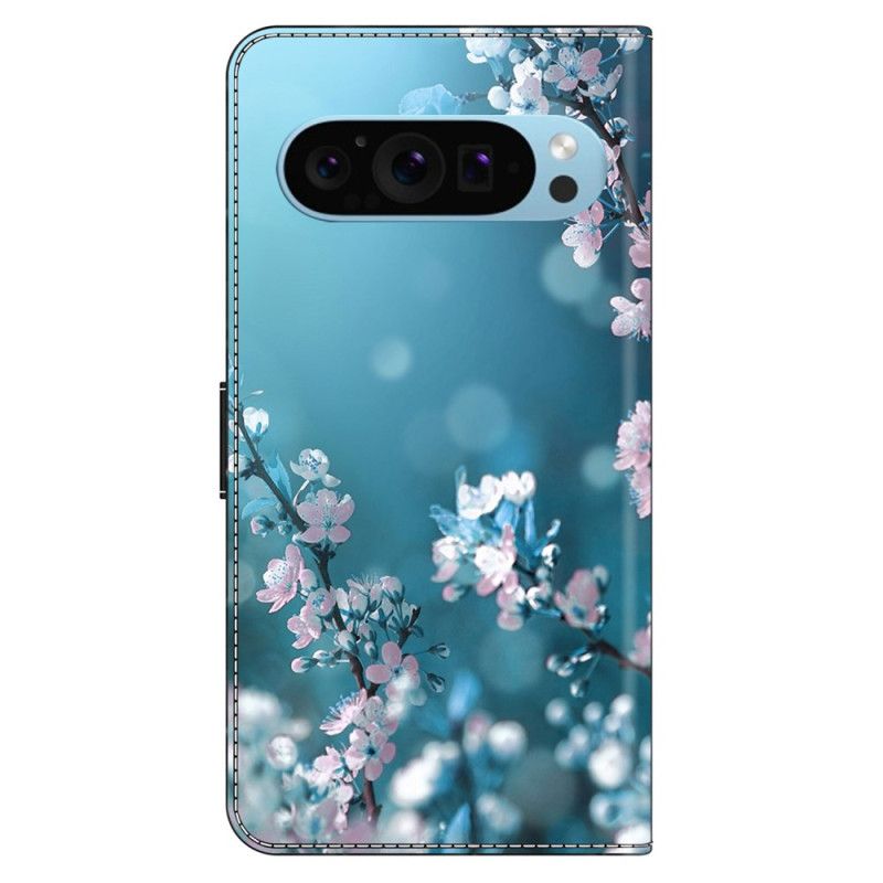 Folio Deksel Google Pixel 9 Pro Xl Plommeblomster Beskyttelse Deksel