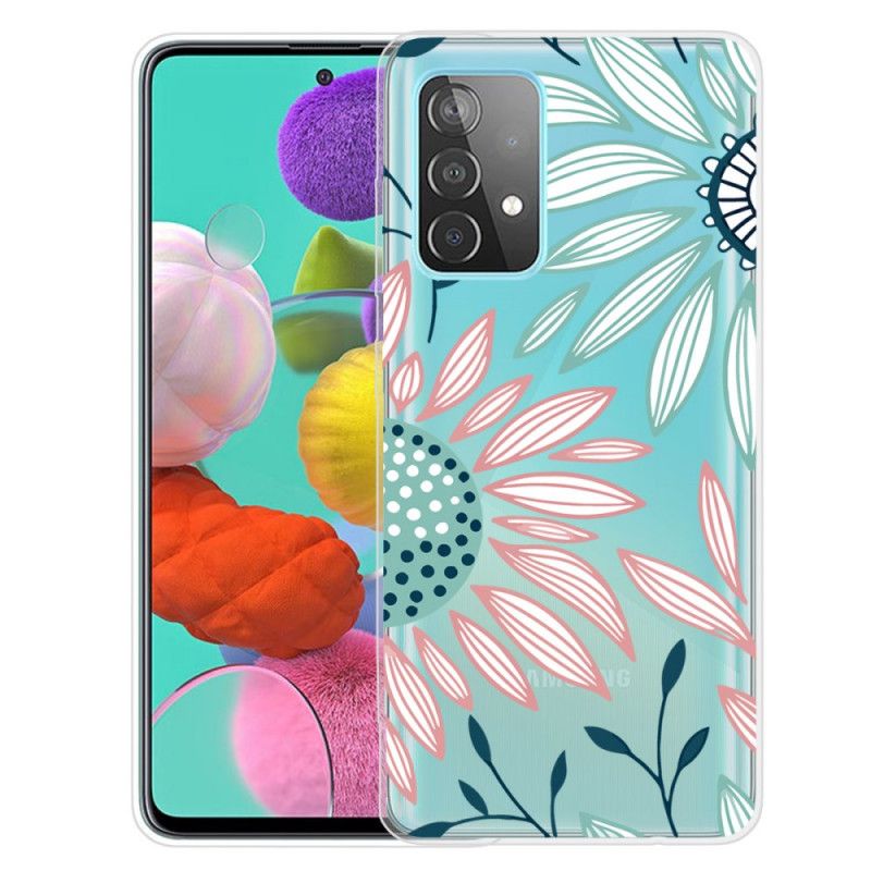 Deksel for Samsung Galaxy A72 4G / A72 5G Rosa Premium Blomster