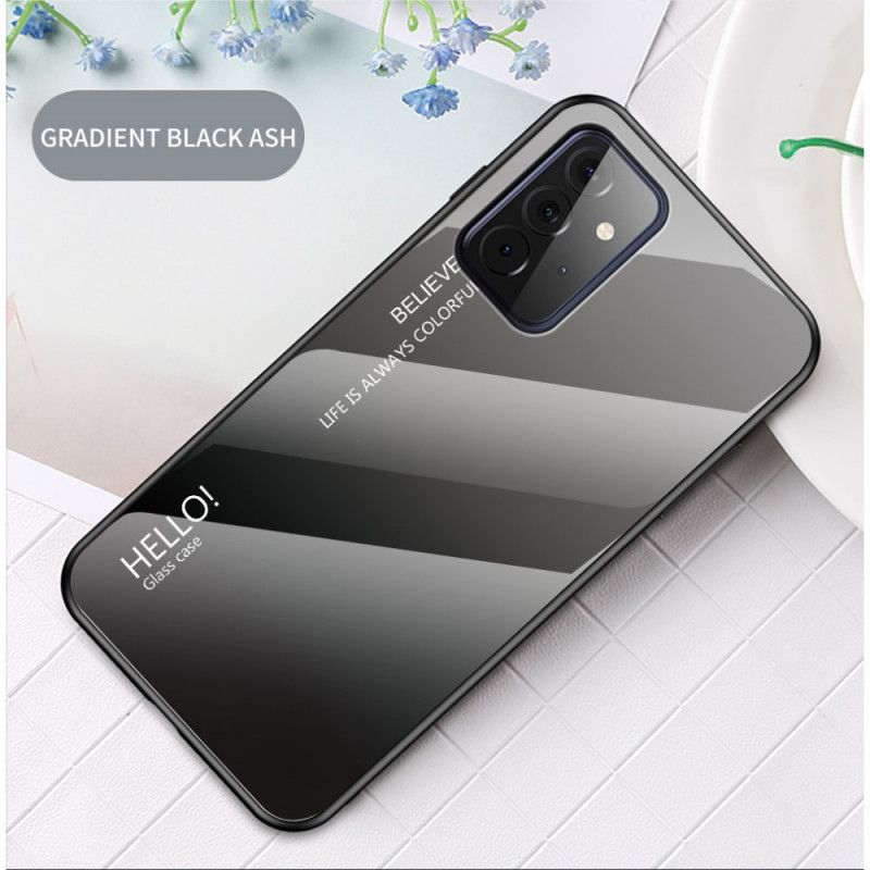 Deksel for Samsung Galaxy A72 4G / A72 5G Svart Hei Herdet Glass