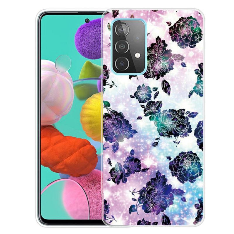 Deksel Samsung Galaxy A72 4G / A72 5G Fargerike Årgangsblomster Beskyttelse