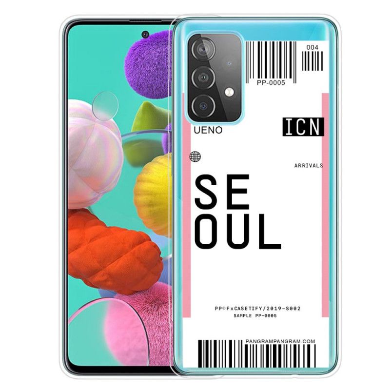 Deksel Samsung Galaxy A72 4G / A72 5G Magenta Boardingkort Til Seoul Anti-fall