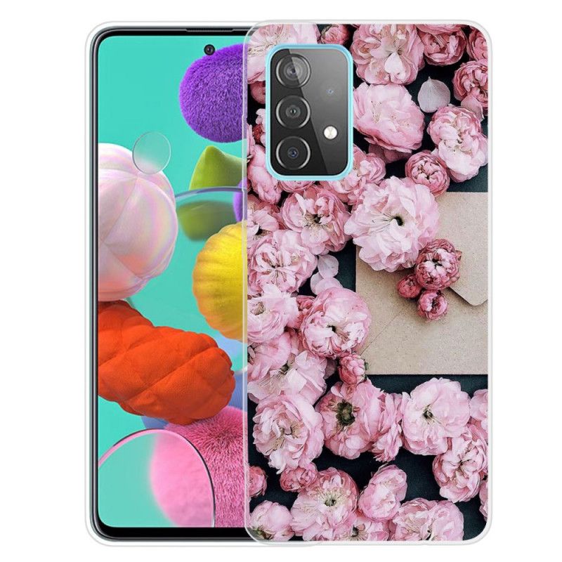 Deksel Samsung Galaxy A72 4G / A72 5G Rød Mobildeksel Intense Blomster