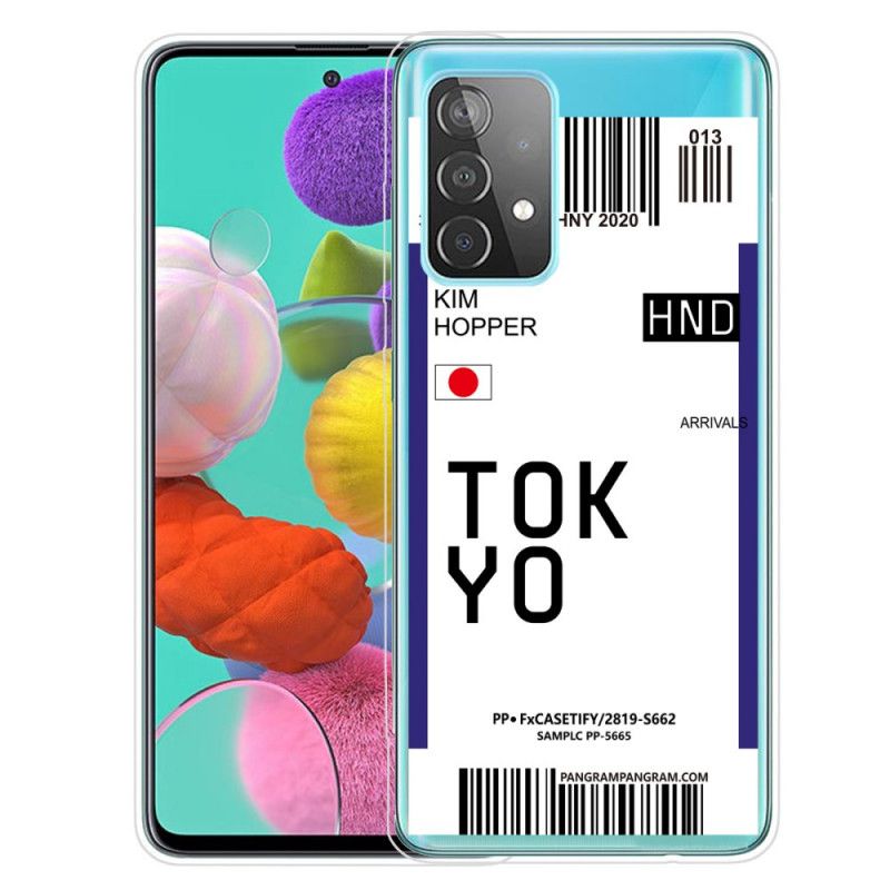 Deksel Samsung Galaxy A72 4G / A72 5G Svart Boarding Pass Tokyo Beskyttelse