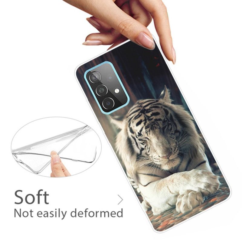 Deksel Samsung Galaxy A72 4G / A72 5G Svart Fleksibel Tiger