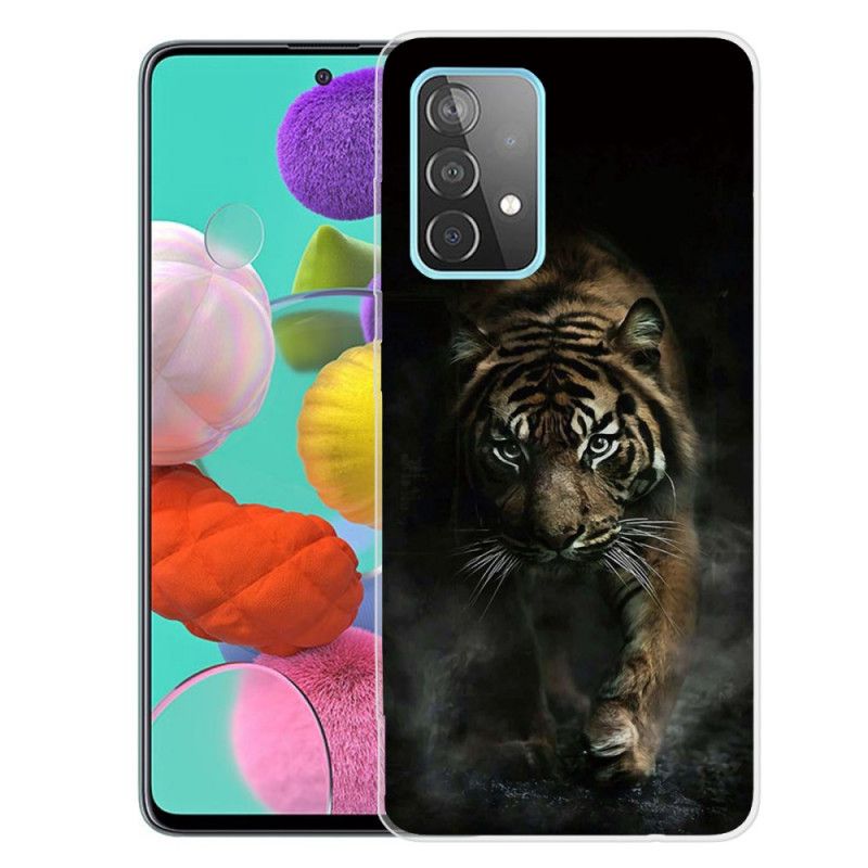 Deksel Samsung Galaxy A72 4G / A72 5G Svart Fleksibel Tiger