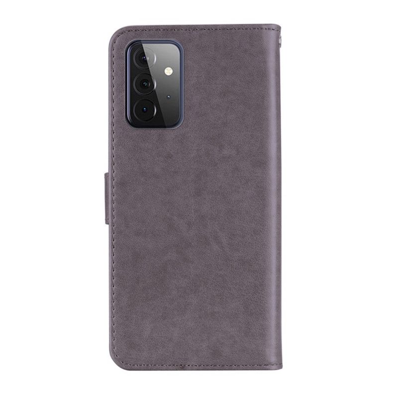 Folio Deksel for Samsung Galaxy A72 4G / A72 5G Grå Uglemandala