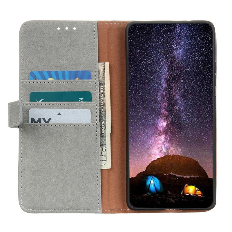 Folio Deksel for Samsung Galaxy A72 4G / A72 5G Svart Delt Skinn Med Nagel