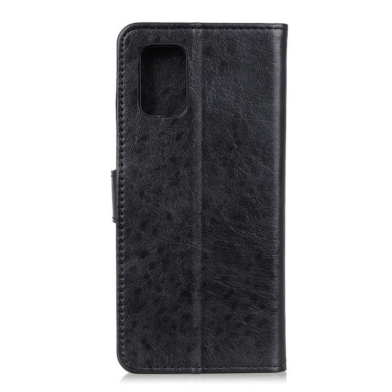 Folio Deksel for Samsung Galaxy A72 4G / A72 5G Svart Strukturert Kunstlær