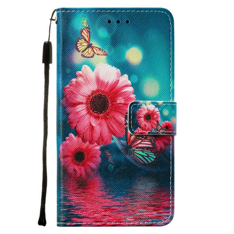 Folio Deksel Samsung Galaxy A72 4G / A72 5G Blomster Og Sommerfugler